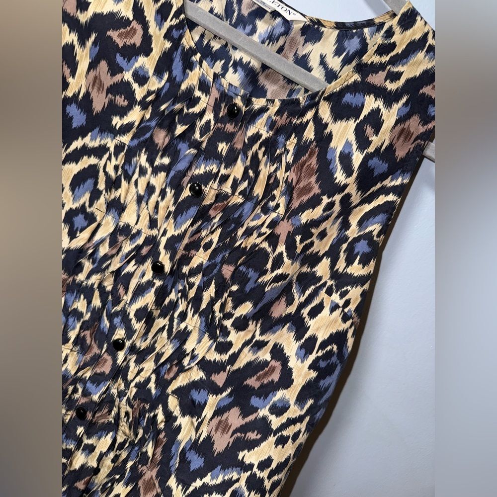 Womens Pendleton Button Front 100% Silk Sleeveles… - image 2